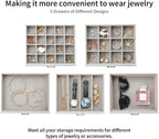 Large Jewelry Box, Jewelry Boxes for Women Large Jewelry Organizers and Storage, Jewelry Organizer for Rings Earrings Necklaces Glasses Bracelets Watches, Grey