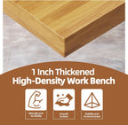 48' Adjustable Workbench, Solid Wood Work Bench Table , Rolling Workbench Large Load Capacity Garage Workbench for Workshop,Office,Home