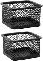 Paper Clip Holder for Desk, Paperclip Holders Mesh Paperclip Dispenser Organizer for Desk Binderclip Bobby Pin Holder Container for Home Office School(SIZE:2pcs)