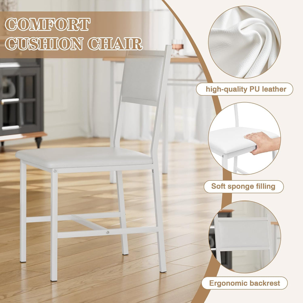VECELO Dining Table Set for 4 with Chairs, 5-Piece Kitchen Table and Upholste...