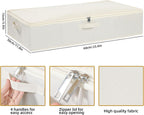 Under Bed Storage Containers, Storage Bins With Lids, Clothes Organizers for Blanket, Pillows, Shoes, Beige, 2 Pack, 23.6 x 11.8 x 5.9 Inch