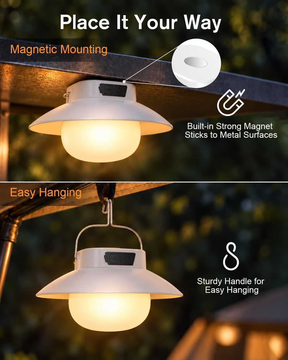 Rechargeable Camping Lantern, 960 Lumens LED Camping Light with Magnetic Base...