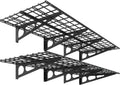 FLEXIMOUNTS 2-Pack 2x6ft Garage Shelving 24-inch-by-72-inch Wall Shelf Garage Storage Rack Floating Shelves, Black, Classic Series