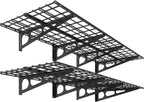 FLEXIMOUNTS 2-Pack 2x6ft Garage Shelving 24-inch-by-72-inch Wall Shelf Garage Storage Rack Floating Shelves, Black, Classic Series