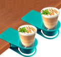 Kalolary 2-Pack Table Edge Cup Holder - Versatile Clip for Drinking Cups, Mugs & Bottles - Ideal for Home, Office & School (Blue)
