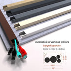 Brown Cable Cover Cord Concealer - 315in Wire Raceway, Hide Cables, Channel Kit, Wall Mount Cover, Hiding Strip, Management, Conduit, Molding