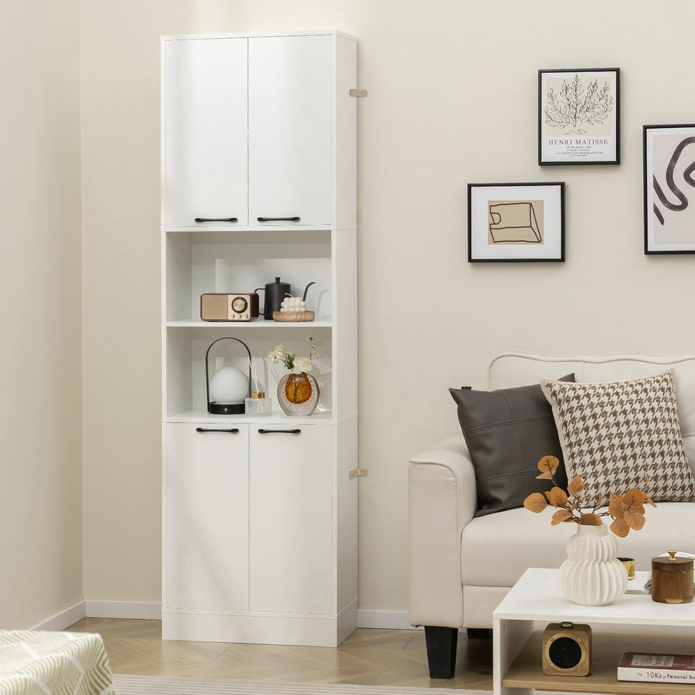 Giantex Kitchen Pantry Cabinet, 75” Tall Freestanding Cupboard with Doors &am...