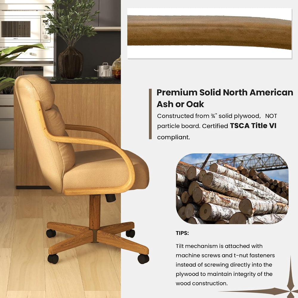Chromcraft D9520 6pc Swivel Tilt Kitchen Dining Chair - Taupe-Chestnut