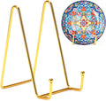 Kruodop 6 Inch Plate Stands for Display, 3 Pack Plate Holder Display Stand, Gold Metal Frame Easel Holder Stand for Pictures,Book, Photo, Decorative Plate