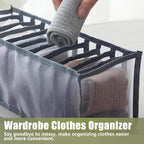 TOOVREN Socks Organizer 2 Pack, sock drawer organizer, sock drawer organizer divider, Cabinet Closet Organizers and Storage, Mesh Foldable Compartment Boxes for Storing Socks, Underwear, Ties, Panties