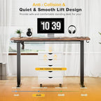 Standing Desk Adjustable Height, 48 x 24 in Electric Sit Stand up Desk for Home Office, Ergonomic Workstation Computer Desk with Two-Piece Desktop, Sit Stand Office Desk, Vintage Brown
