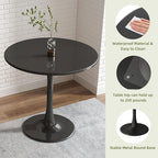Black Round Table Modern Dining Table Tulip Round Kitchen Table Mid Century Coffee Table for Living Room, 31.5 inch