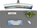 DAWNTREES Desk Mat Protector,PU Leather Desk Pad,Non Slip, Large Mouse Pad and Keyboard Mat, Waterproof Writing Pad for Office and Home (Dark Gray)