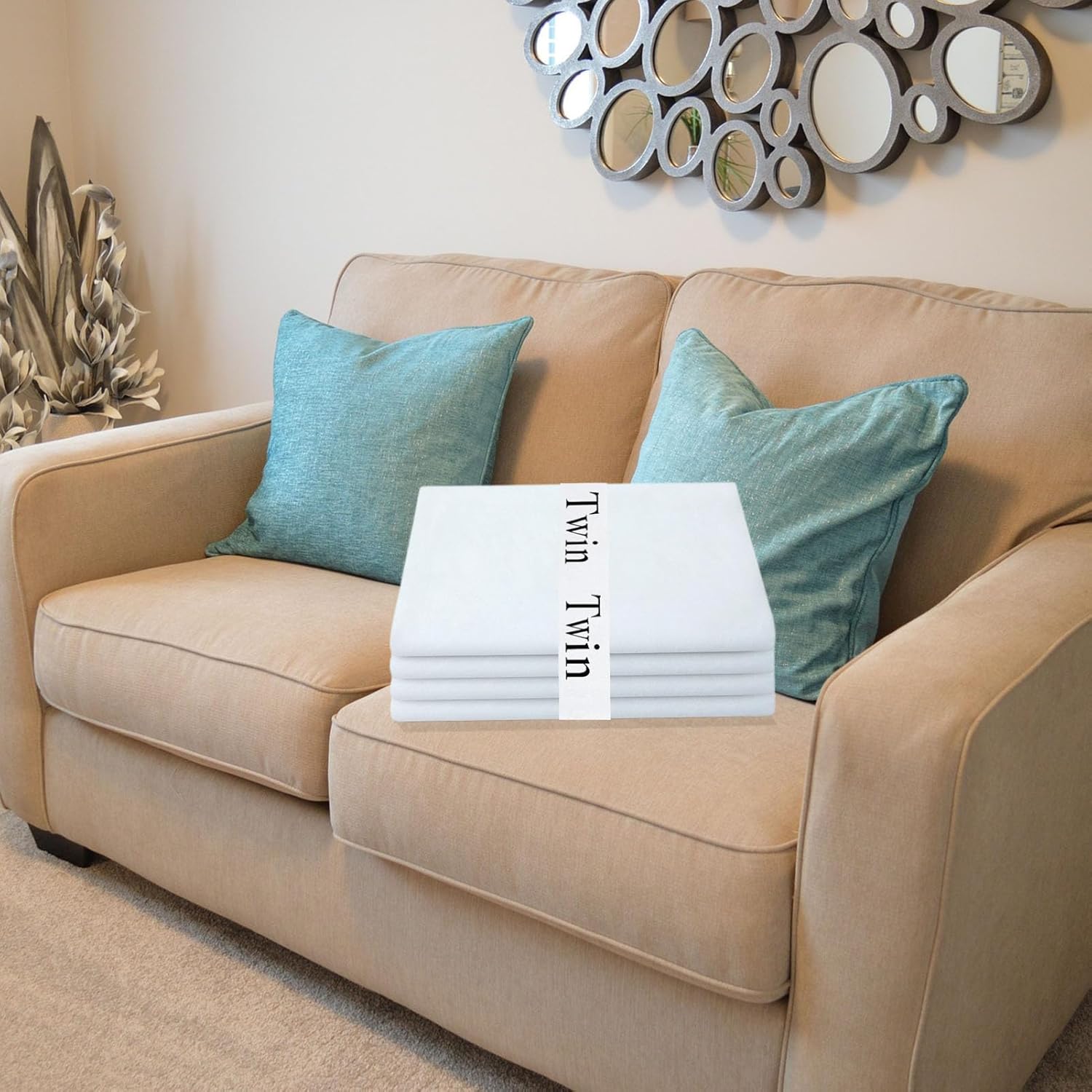 8 Pieces Bed Sheet Organizer Bands, Sheet Organizers and Storage Label Bands, Sheet Label for Bedding, Sheets Organizer for Closet,Sheet Keepers Linen Labels Bedding Bands
