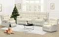 Recliner Sofa Set with Storage Console, Flip Middle Backrest Design 3 Seater Reclining Sofa and 2PC Single Recliner Chair, Manual Couches for Living Room (Ivory, 3 Seat+Console+1+1)