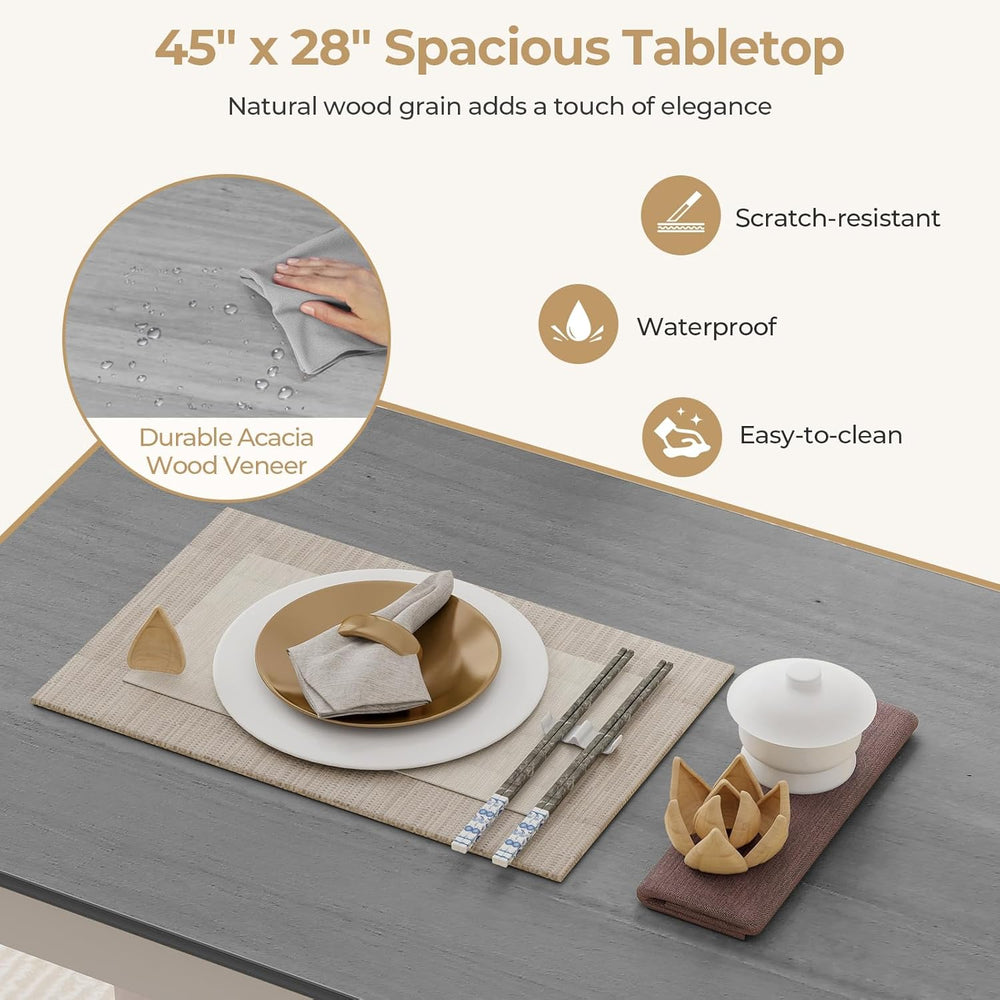 Tangkula Dining Table Set for 4, Farmhouse Solid Wood Dinette Set w/Rubber Wo...