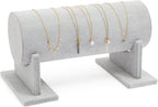 Juvale Velvet Headband Holder Stand - 12.2 x 6.5 x 6.7 Inches, Gray Velvet - Hair Accessories Organizer & Headband Rack - Bracelet Display & Jewelry Stand