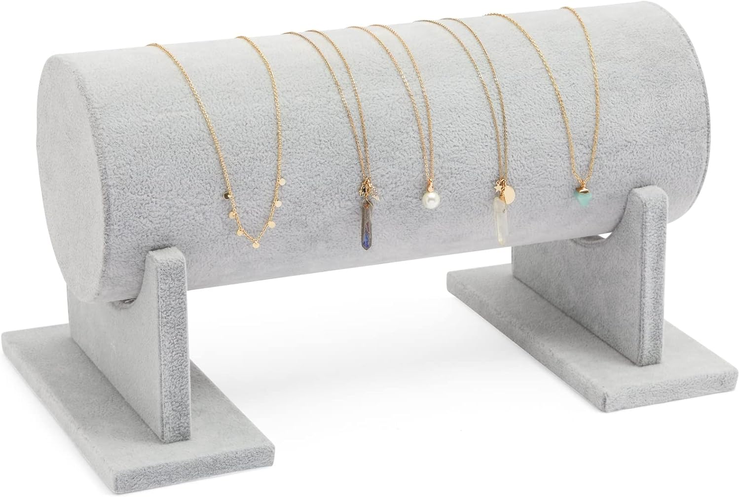 Juvale Velvet Headband Holder Stand - 12.2 x 6.5 x 6.7 Inches, Gray Velvet - Hair Accessories Organizer & Headband Rack - Bracelet Display & Jewelry Stand