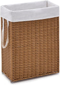 Slim Wicker Laundry Hamper, 55L Handwoven Rattan Basket with Handles, Narrow Laundry Basket with Removable Liner Bag & 2 Mesh Bags