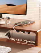 Lamicall Cable Clips, Spring Cord Organizer Holder - 6Pack Compact Desk Cable Management Clips, Nightstand Phone Charging Cord Holder, 8mm Slot Adhesive Wire Organizer, Desk Office Accessory