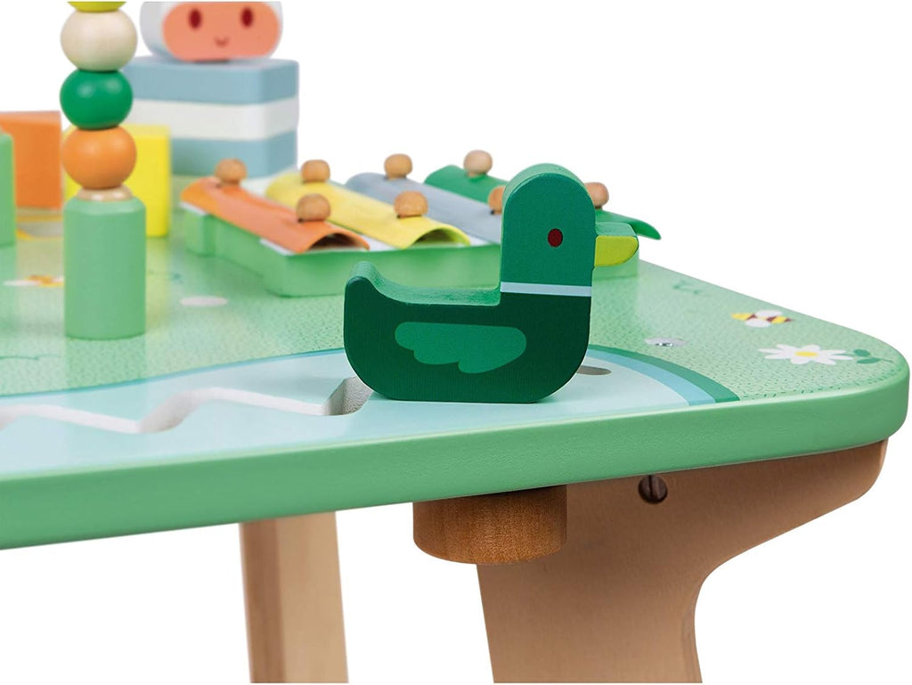Janod - Wooden Pretty Meadow Activity Table 21.1" - for Ages 12 Months+ - Engaging Farm-Themed Play - Enhances Dexterity and Coordination - Crafted with Care | Enhances Dexterity and Coordination - Educational Motor Skills Toy for Toddlers - Ages 12