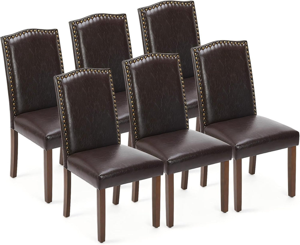 DUMOS Dining Chairs Set of 6, PU Leather Kitchen Chairs for Living Room | Uph...