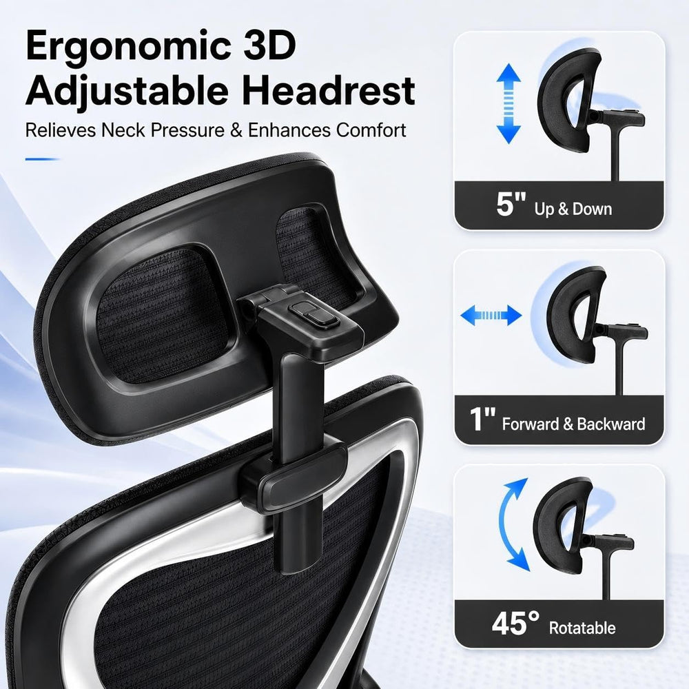 Home Office Desk Chairs, Ergonomic Office Chair with Lumbar Support & 3D ...