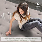 ZonLi Japanese Floor Futon Mattress Twin Size 39"x 80",100% Cotton Cover 4'' Thicken Tatami Mattress,Foldable Sleeping Pad,Portable Dormitory Tatami Mat,Roll Up Floor Lounger Bed for Adult (Grey)