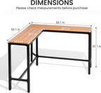 Outdoor Bar Table, 55" L-Shaped Pub Table with Slatted Waterproof Top | Slatted Tabletop, Weather-resistant, Sturdy Frame, Versatile for Balcony, Backyard, Bistro, Garden, Poolside.