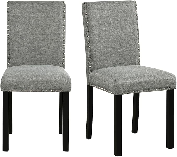 Giantex Dining Chairs Set of 2, Fabric Upholstered Parsons Kitchen Chair w/Na...