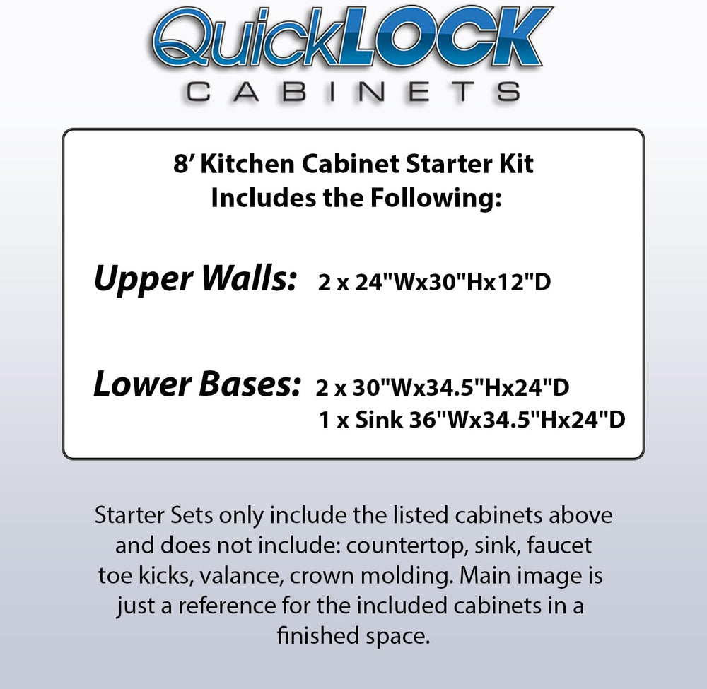 Quicklock RTA Cabinets | Kitchen Starter Sets | Office Kitchenette | Small, A...