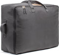 Soft Canvas Storage Bags with Zipper. Thick Breathable, 1pc King/Queen Comforter Organizer. Four Carrying Handles and Window. Large 25x19x9in Bag for Sheets Blankets Bedding Pillows, Clothes (Grey)