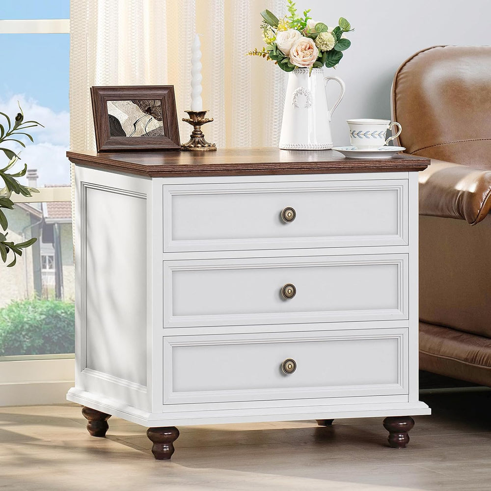 Joaxswe Farmhouse Dresser and Nightstand Sets 3 Piece, Nightstands Set of 2 a...