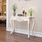 Modern Semi-Circular Telephone Table, Small Console End Table for Living Room, Foyer & Entryway - Stylish Manufactured Wood Furniture for Hallway & Entrance