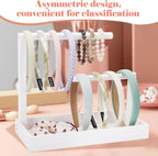 Headband Organizer Headband Holder for Girls Hair Tie Holder Stylish Vanity Organizer with Rustic Natural Wood Design for Bathroom & Dressing Tablespace-Saving Hair Accessory Storage