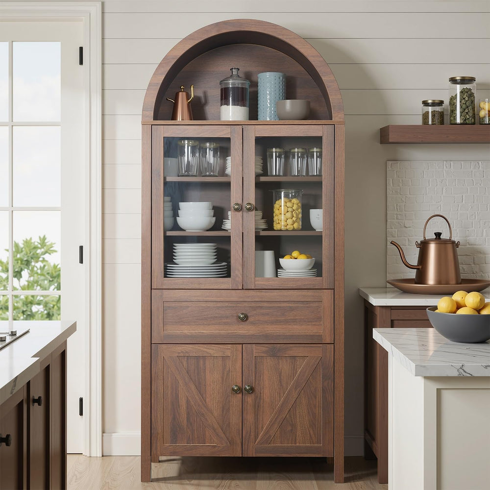 Dome Cabinet, Storage Locker with Large Storage Space, Retro Pantry Cupboard ...