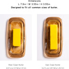 Butter Dish with Lid for Countertop, Elegant Champagne-Colored Covered Glass Butter Holder Tray Container