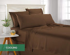 Split King Sheets by Pure Bamboo, Genuine 100% Organic Viscose Derived from Bamboo Bed Sheet Set, Soft & Cooling, Double Stitching *Not for Split Top (Split King, Coconut Husk)