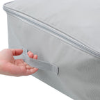 Comforter Clothes Storage Bag, 26.8 x 18 x 7.8 inches, 600D Oxford Fabric for Blanket, Quilt, Pillow, Bedding, Clothes, Sweater, Bedding, Foldable Zipper Container Tote, 2 Carrying Handles, Gray
