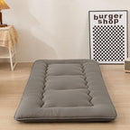 MAXYOYO Japanese Floor Mattress Futon Mattress, 4" Thicken Tatami Mat Sleeping Pad Foldable Roll Up Mat Boys Girls Dormitory Pad Kids Floor Lounger Pillow Bed, Charcoal Grey, Queen Size