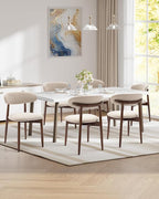 Dining Room Chairs Set of 2, Upholstered Farmhouse Dining Chairs, Modern Fabric Kitchen Chairs with Solid Wood Leg,Beige