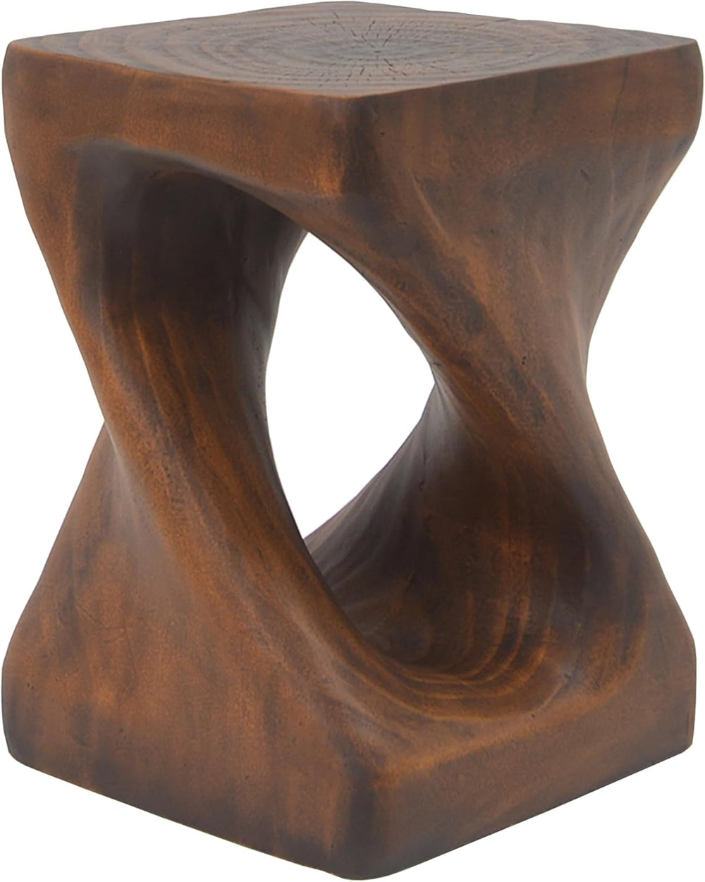 MGO Twist Shape Side Table, 11.75" Vintage Magnesium Oxide (MGO) Side Ta...