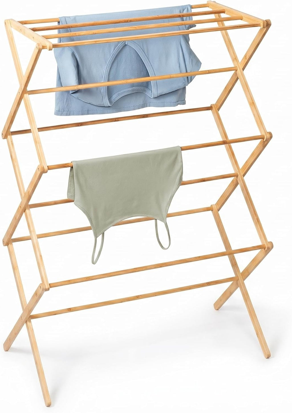 Honey-Can-Do Collapsible Bamboo Drying Rack – Sturdy & Foldable Laundry Drying Rack, Space-Saving & Portable Clothes Rack for Air-Drying Clothes, Towels, Blankets & Delicates, Indoor & Outdoor Use.