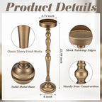 Yalikop Drink Table Pedestal Side Table Round Martini End Table Small Cocktail Drink Stand for Small Spaces Nightstand Bedroom Couch Chair Vintage Metal Decor, 5.74 x 5.74 x 25.98'', Brass (Novelty)