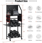 TC-HOMENY Power Tool Organizer Cart with 8 Outlets Charging Power Station, 24 Large Drill Tool Storage Racks with Wheels for Garage, Heavy Duty Tools Organizer Station, Festival Gifts for Men Dads