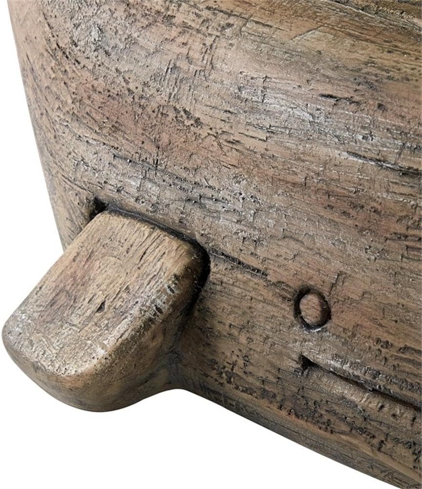 MAKLAINE Whale Sculptured Accent Table, 23 in Tall, Resin Base with Driftwood...