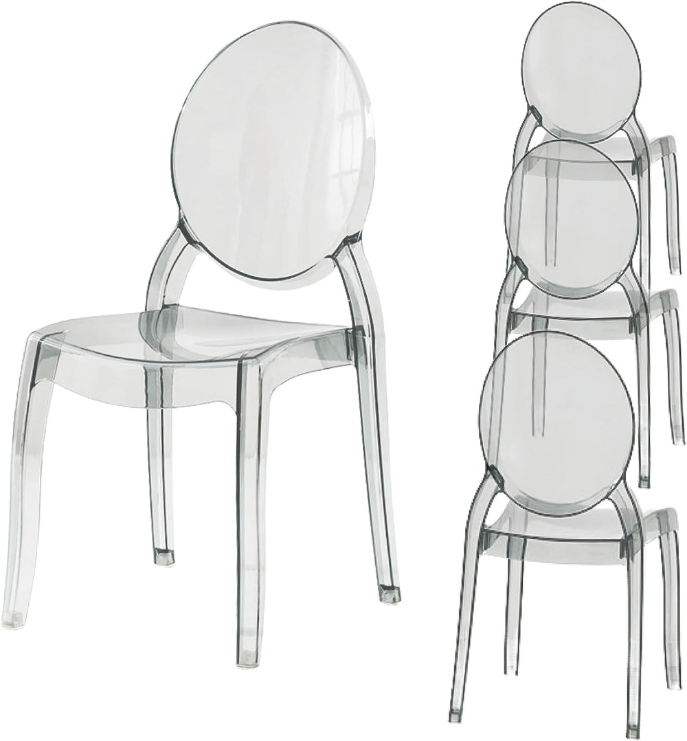 Fohfurniture Large 20" Seat Ghost Chairs Set of 4, Modern Acrylic Accent...
