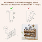 ORRD Shoe Storage Cabinet for Entryway with 4 Flip Drawers, Freestanding Narrow Wood Shoe Cabinet with Wave Panel, Hidden Shoe Organizer for Foyer, Hallway (Natural)