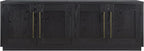 Henn&Hart Tillman Rectangular TV Stand for TV's up to 80" in Black Grain
