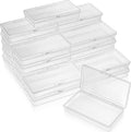 SATINIOR 24 Packs Small Clear Plastic Beads Storage Containers Box with Hinged Lid for Storage of Small Items, Crafts, Jewelry, Hardware (4.8x2.44x0.9 Inches)